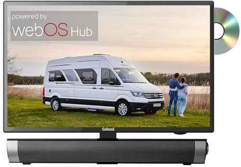 Gelhard GTV2256 + Soundbar LED Smart TV mit DVD und Bluetooth DVB-S2/C/T2 für 12V u. 230Volt WLAN