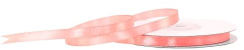 Satinband 6mm x 25m Rolle - FARBAUSWAHL in 3/6/12/18/25/38/50/75/100mm - farbecht & waschbar - Schleifenband für Hochzeit - Geschenkband zum Verpacken Dekorieren Basteln - Koralle 238
