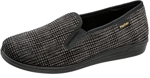 Fischer Herren Hausschuh Streifen Cord Slipper Stretch 204120