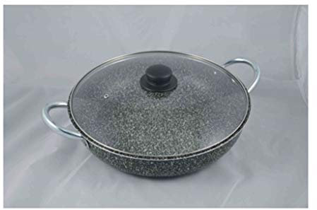 Accademia Mugnano 32304 Frying Pan with Glass Lid 34 cm Made in Italy