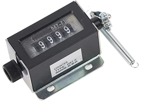 Akozon - Contatore manuale D67-F a 5 cifre, contatore meccanico, resettabile, manuale di corse