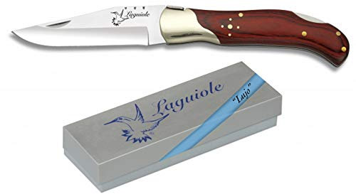 Navaja laguiole sin sacacorchos Estamina para Caza, Pesca, Camping, Outdoor, Supervivencia y Bushcraft Albainox 19417 + Portabotellas de regalo