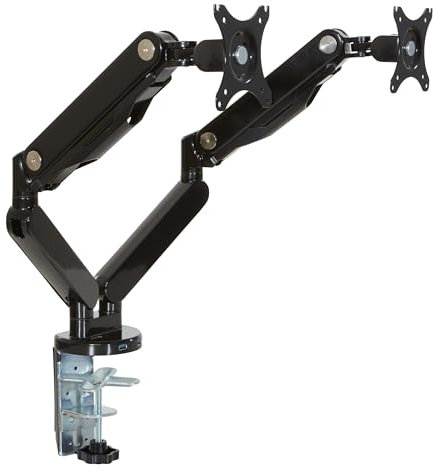 Office Star Ascend II Dual Arm Monitor Stand, Black