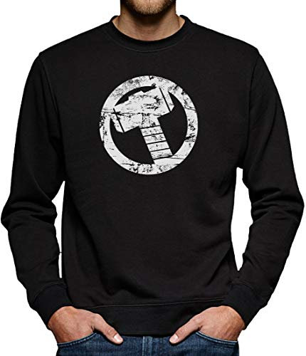 Thor Hammer Sweatshirt Pullover Herren XXXL Schwarz