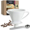 Moritz & Moritz Kaffeefilter Porzellan Größe 4 mit StutzenKaffeefilterhalter Wiederverwendbar – kompatibel mit Melitta Filtertüten 1x4