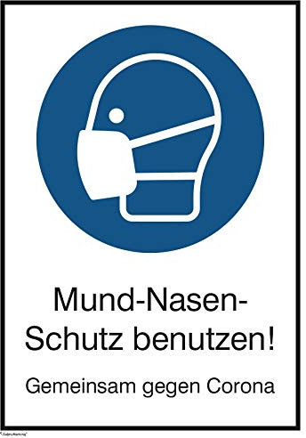 Betriebsausstattung24® Aufkleber Mund-Nasen-Schutz benutzen! | Aufkleberset für den Einzelhandel | A4 21,0 x 29,7 cm
