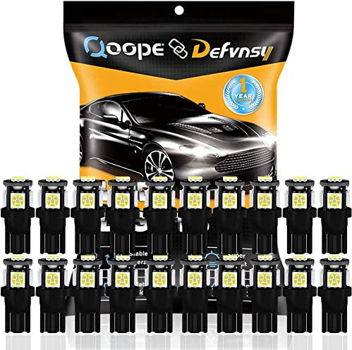 Defvnsy 501 LED Bulb W5W T10 194 Bulbs 12V DC 5050 5SMD White LED Interior Replacement for Map Dome Courtesy License Plate Dashboard Side Marker Light (Pack of 20)