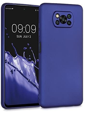 kwmobile Case kompatibel mit Xiaomi Poco X3 NFC/Poco X3 Pro Hülle - Schutzhülle aus Silikon metallisch schimmernd - Handyhülle Metallic Blau