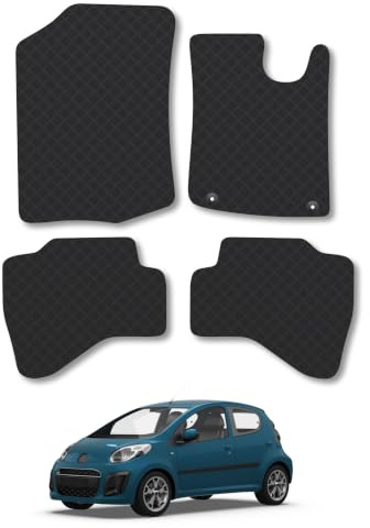 Peugeot 107 (2005-2012) 3mm Rubber Car Mats | Tailored Fit Durable Floor Mats Full Coverage Protection Waterproof Accessories Easy Clean Anti Slip Made in the UK