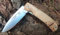 J&V Coltello pieghevole CAMPERA - Coltello da Caccia Pesca Outdoor Campeggio, Lama da 8,5 cm, Acciaio Inossidabile Sandvik 14c28N, Handmade in Spain