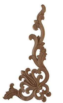 EYCFSJ Holzschnitzerei Aufkleber Holzapplikation Dekorative Antike Blume Stück Pass Hintergrund Wand Garderobe Wohnaccessoires Zubehör 40Cmx18.5Cm