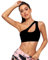 Vertvie Damen One Shoulder Sport BH Sexy Bügellos Workout Bra Gepolstert Tank BH Push Up Bequem Yoga Bralette Fitness Training Mittlere Unterstützung(Schwarz，S)