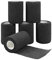 QiGui 6 Rouleaux Sports Bande Cohésive Elastiques Bandage Médical ,Pansements Adhésifs pour Doigt Mains Pieds Poignets 7,5cm (Noir)