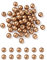 Craftdady Goldfarbene Holzperlen, 14 mm, großes Loch, runde Kugeln, Abstandshalter für Schmuckherstellung, Makramee, Basteln, Weihnachtsgirlande, Dekorationen, 400 Stück