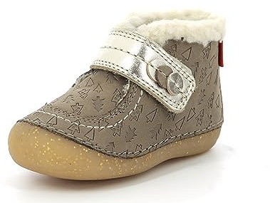Kickers So Schuss, Scarpe con Lacci Bambina, Tortora Oro Fantasia, 23 EU