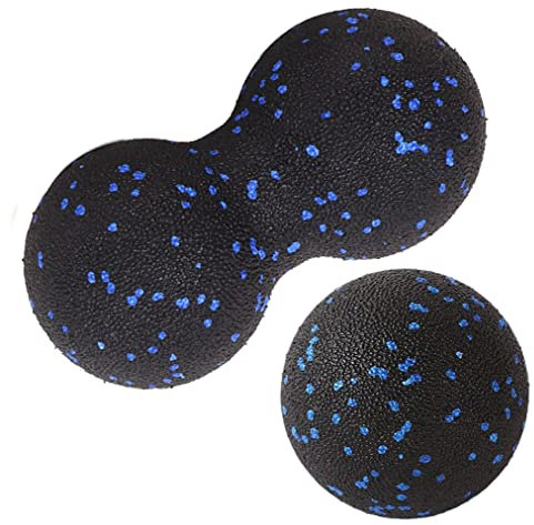 Peanut Massage Ball - Double Lacrosse Ball for Trigger Point Therapy, Myofascial Release, Deep Tissue Fitness Massage & Relax Tight Muscles, Peanut Ball 16cm & Trigger Point Massage Ball 8cm