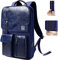 ZINZ Schlanker und Erweiterbarer Laptop Rucksack 15,6 Zoll, Wasserabweisend, Diebstahlsicherer Tagesrucksack für Männer und Frauen, Blau