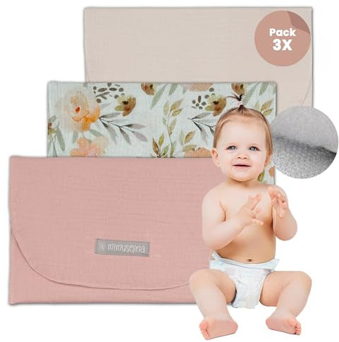MIMUSELINA - 3 x Wetbag Kindergarten - Nasstasche für Babys und für Krankenhaus oder Kinderwagen - Wetbag Stoffwindeln Wasserdicht für Babyartikel - Bunte Nassbeutel Kindergarten