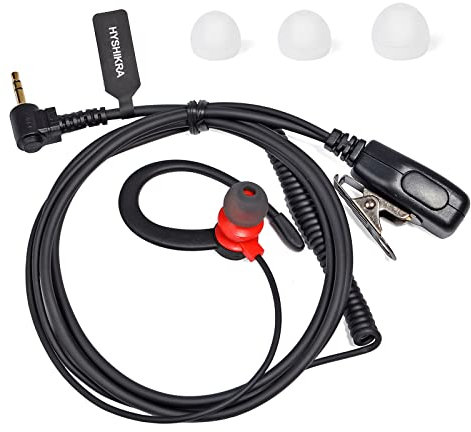 HYSHIKRA Auricolare radio di sicurezza compatibile con Motorola TLKR-T60 T80 T82 T-92 H2O T80 Extreme T82 Extreme Walkie Talkie, leggero, a forma di G con microfono (Rosso, 1 PACK)