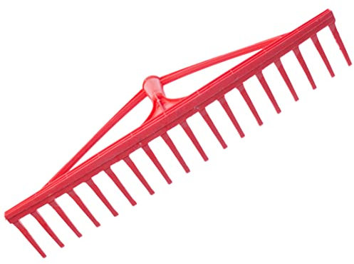 Plastic Garden Rake for Hay, Leaves, Lawn, 63 cm / 25 in with 18 Tines, Ideal Gardening Tool (No Handle)