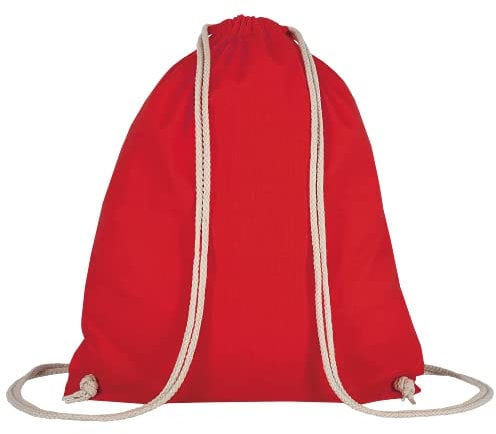 TEXXILLA Pack de 10 Mochilas Deportivas, Bolsas de Deporte, Certificadas Öko-Tex, con Cordones Resistentes, 38 x 46 cm, Sin Imprimir, Color: Rojo, Tamaño: 10 Unidades