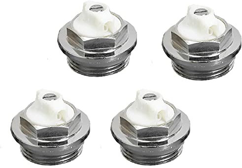1/2 Bleeding Air Vent, Manual Radiator Air Vent Bleed Plug Valve Kit, Replacement Accessories for Heating System, Pack of 4