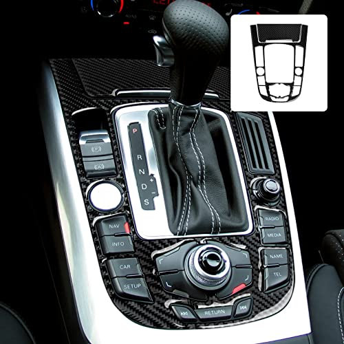OYDDL Auto Kohlefaser Schalthebel Cover Trim Kompatibel mit Audi A4 B8 A5 S4 S5 Q5 RS4 RS5 Interieur Zubehör (Stil E)