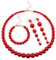 Kakonia Nachgemachte Perlenkette Lange Perlenohrringe Armband Sets Für Frauen Braut Hochzeit Schmuck Rot,Rot