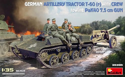 MiniArt 1:35 - Deutscher Traktor T-60 (r) mit PaK40 Gun & Crew