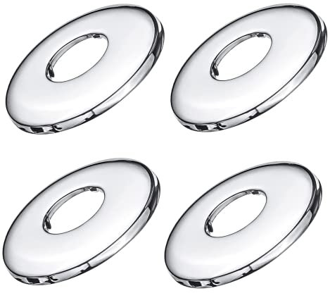 FZLANQ 4 PCS Tap Cover Collar Durable Chrome Stainless Steel Valve Pipe Collar Round Cover Hole Cover for Pipe, Shower Plate, Sanitary Facilities Installation