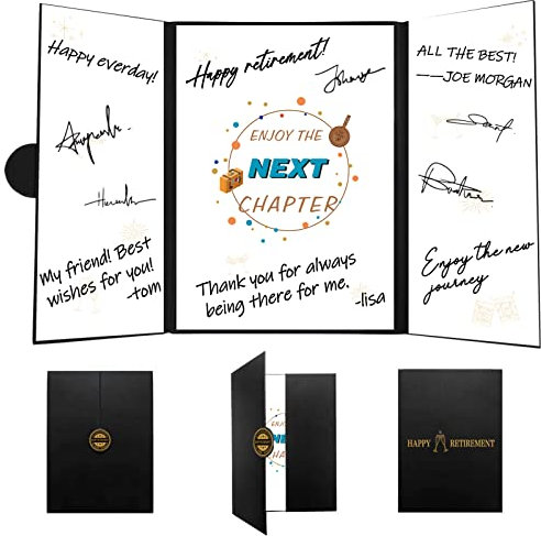 Crenics Ruhestandsparty-Dekorationen, großes kreatives Gästebuch zum Ruhestand, Alternative, Ruhestandssignaturbuch für Kollegen, Frauen oder Männer, Ruhestand, Abschiedsgeschenke, Partyzubehör