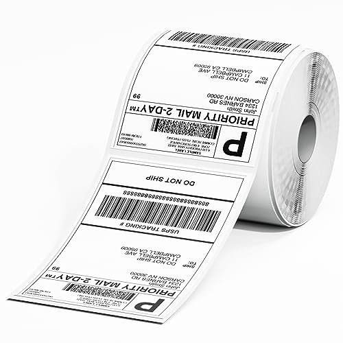 Phomemo 4X6 Thermoetiketten Versandetiketten, 500 Stück, Weiß Rollenetiketten Thermodrucker-Etiketten für Versandetiketten, Adresse, Post, kompatibel mit Zebra, Munbyn, Rollo, Polono, Nelko