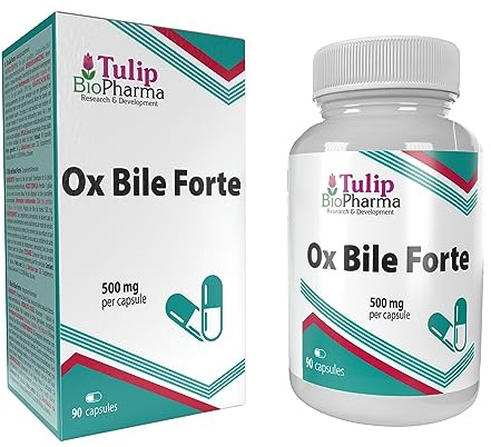 Ox Galle (Ox Bile Forte) 500 mg 90 Kapseln, 3rd Party Lab getestet, hochfeste Ergänzung