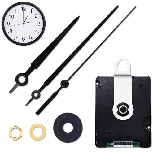 Aoreun Uhrwerk DCF Funk-Uhrwerk Mit Zeigersätzen, 3 Zeigersätze Leise Schleichende Zeiger für Wanduhr Lautlos Schwarz, Ersatz DIY