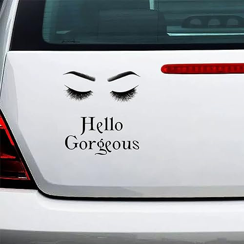 Yelolyio Hello Gorgeous Vinyl-Autoaufkleber, inspirierende Zitate, 27,9 cm, wasserdicht, Aufkleber für Autos, Laptops, Wände, Türen, Fenster, Stoßstangenaufkleber, Dekoration