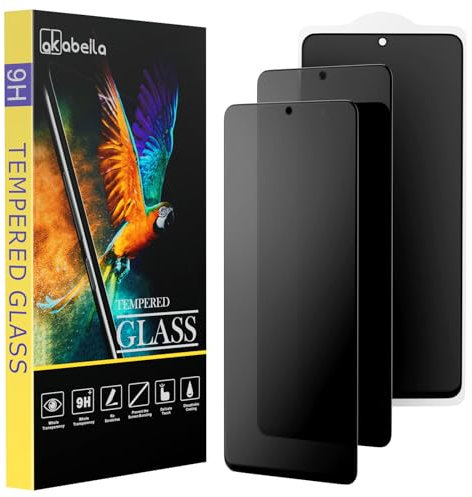 AKABEILA Paquete de 3 Protector de Pantalla de privacidad para Xiaomi Redmi Note 13 Pro Plus 5G 6.67 Pulgadas Vidrio de privacidad Cobertura Completa película Protectora de Vidrio Templado