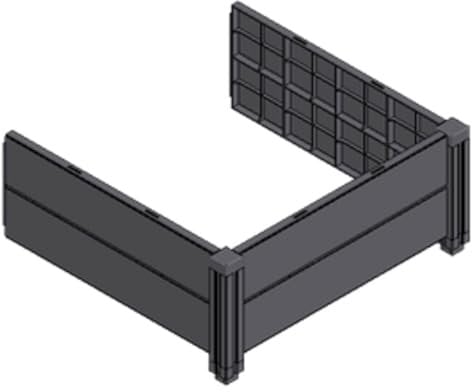 KHW | Demeter-Erweiterungsset für Hochbeet | modulare Erweiterung | Inhalt 168 Liter, 82 x 82 x H 31 cm | einfache Montage | ideal zur Optimierung urbaner Gärten | Made in Germany