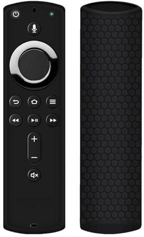NAWVNMI Weiche Fernbedienungshülle Für Fire Tv Stick 4K/2. Generation/Tv Cube Remote Personality Klassische Tragbare Schutzhülle Aus Silikon, Waschbare Haut, Schwarz, Hülle Für Fire Tv Stick 4K/2