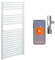 Bray Straight White R4 Wifi Thermostatic Electric Heated Towel Rail/Warmer/Radiator With Timer. Round Tube Ladder Design, 1000 x 500