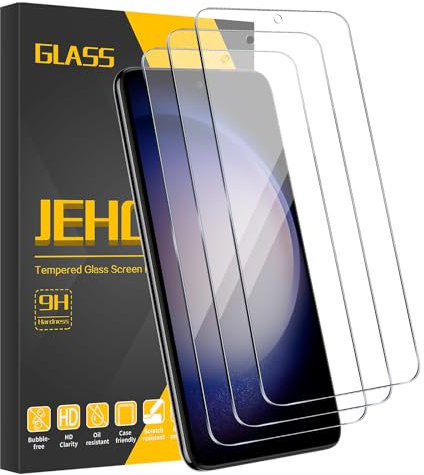 JEHOO 3 Stück für Panzerglas Schutzfolie für Samsung Galaxy S23/S22, HD Klar Displayschutzfolie Blasenfreie Vollständige Abdeckung Fingerabdruck-ID Unterstützen 9H Härte