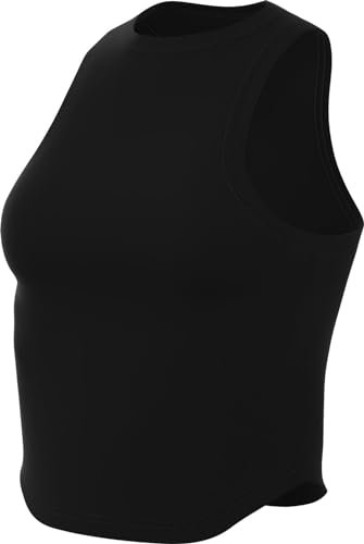 Nike Damen W Nk One Fitted Df Crop Tank Top, Black/Black, M EU