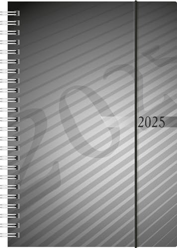 rido/idé Buchkalender Modell futura 2 (2025), 2 Seiten = 1 Woche, A5, 160 Seiten, PP-Einband, anthrazit