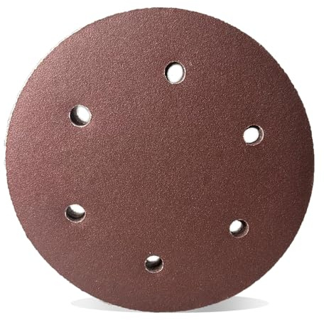 Mimhooy 16 Pcs 225mm 120 Grit Sanding Discs Hook and Loop 6 Hole for Drywall Sander