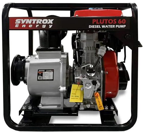 Syntrox Energy 13 PS Diesel Hauswasserwerk Schmutzwasserpumpe Gartenpumpe Potuno, für abgelegene Regionen, Effizientes Wasserversorgungssystem, mit Elektrostart, mit hoher Förderleistung