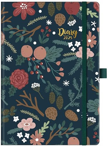 Diary 2026 - A5 Diary 2026 Week to View, Planner 2026 Monthly View, Weekly, for Work Study, Notes&Mission Board, Lovely Smooth Hardcover, Elastic Closure (A5 Size)