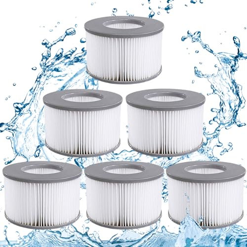 Ersatzfilter für MSPA, Whirlpool zubehör für MSPA Whirlpool Ersatz Filter Filterkartusche Wasserfilter, Filter für Whirlpool, Kompatibel mit Mspa Filter für MSPA FD2089 Aufblasbare Pools (6 Stück)