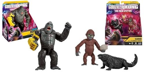 Godzilla x Kong: The New Empire - 11-Inch Giant Kong Action Figure and 3.5-Inch Suko and Titanus Doug Figures - Iconic Collectable Movie Characters