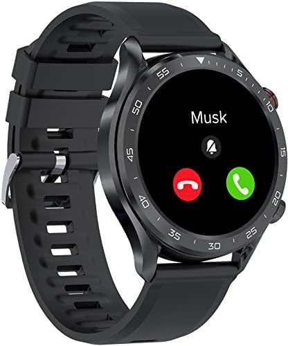 BRIBEJAT Smart Watch for Men Answer/Make Call, HD 1.32 Zinc Alloy Case Smartwatch, Waterproof Fitness Tracker with MP3 Player Pedometer Heart Rate/Sleep Monitor, Compatible with iOS Android Phone