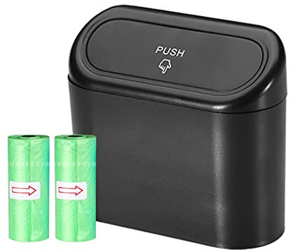 Flaconi Papelera Coche,Accesorios Para Coche,Accesorios Coche Interior,Organizador Coche,Bote de Basura para Coche pequeño con 40 bolsas,Portátil Caja de Almacenamiento Colgante para Coche