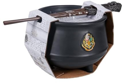 Paladone Ensemble de ramen chaudron Harry Potter – Produit sous licence officielle, bol à nouilles en céramique avec baguettes en forme de baguette, cadeau pour tous les fans de films et de livres